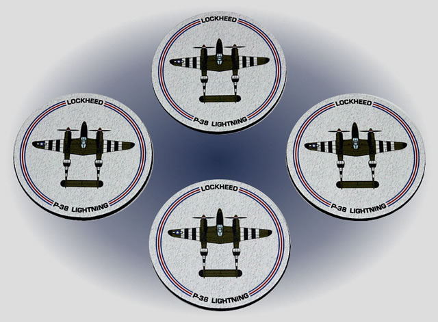 P-38 Lightning Coaster Set